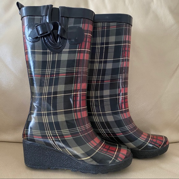 capelli plaid rain boots